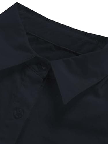 LYANER Women's Casual Shirt Dress Collar V Neck Button Down Loose Long Sleeve Mini Dresses thumbnail 4