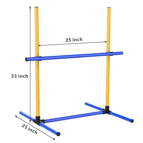 AHAILUOO Adjustable Dog Agility Jump Set – Training Hurdles with Height Adjustable Bars, Portable Design with Carry Bag for Indoor & Outdoor Agility Courses (2 Pack) thumbnail 3