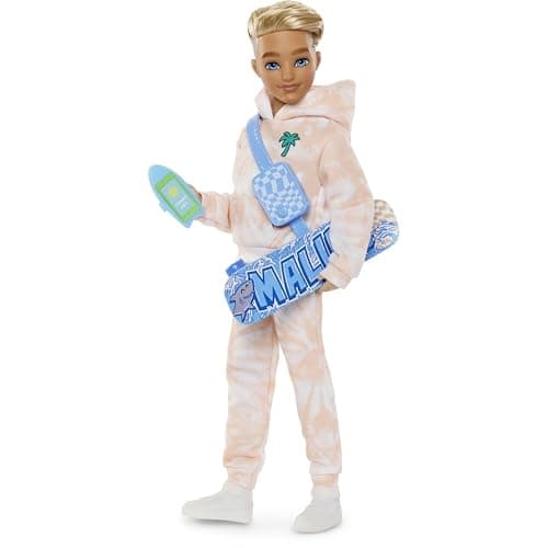Barbie Dream Besties Doll and Accessories, Ken Posable Fashion Doll with Removable Fashions & Blonde Hair, 9 Summer & Skateboard Themed Pieces thumbnail 4