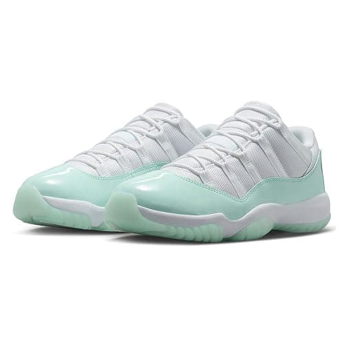 Jordan 11 Retro Low Sneaker in White & Teal thumbnail 6