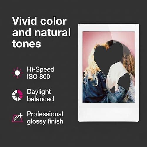 Fujifilm Instax Mini Instant Film, 100 Sheets – White Daylight ISO 800 for Instax Mini 13, 12, 11, 41 Cameras –Bundeld with The Tudak Store Microfiber Cleaning Cloth thumbnail 6