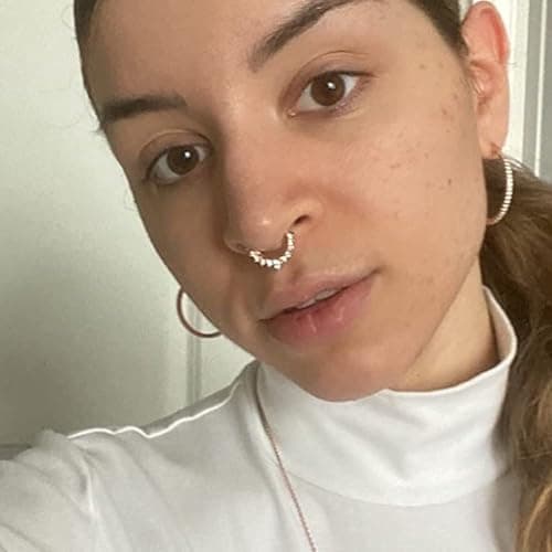 MODRSA Fake Nose Ring Hoop Double Fake Septum Rings Fake Nose Piercing Clip on Earring Hoops Faux Nose Rings Lip Ring thumbnail 5