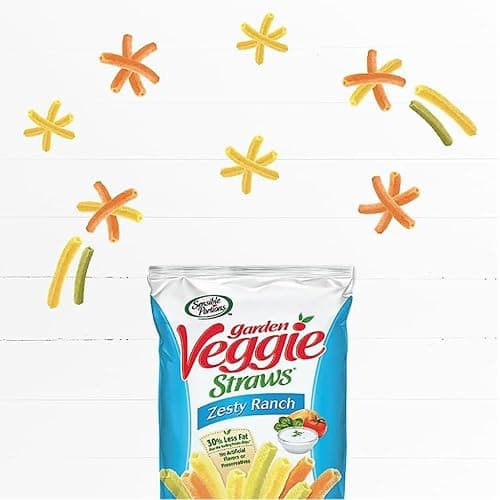Veggie Straw Variety Pack - Assortment of Garden Sea Salt, Cheddar Cheese and Zesty Ranch Snack Size - Care Package Gift Box Gluten Free (30 Count) thumbnail 6