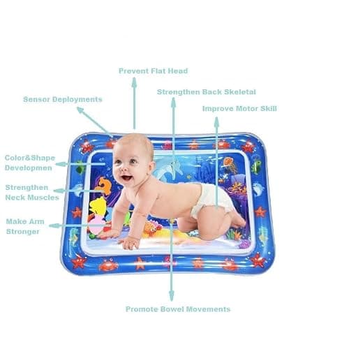 Zenovate Tapis Eau Bebe Eveil, Tummy Time Tapis d'eau Bébé Gonflable, Tapis Sensoriel Bébé pour tout-petits, Cadeau Bebe Jouet Bebe 3 6 9 12 Mois thumbnail 5