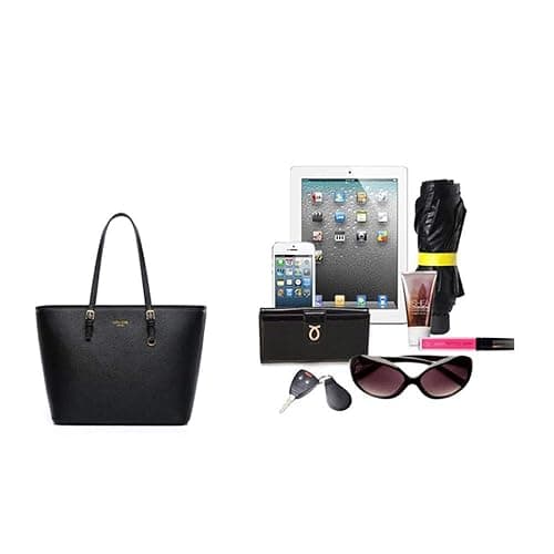 LIRENSHIGE Handbags for Women, Tote Bag Soft PU Leather Large Capacity Ladies Handbag Womens Top Handle Shoulder Bag For women Black Handbag thumbnail 6