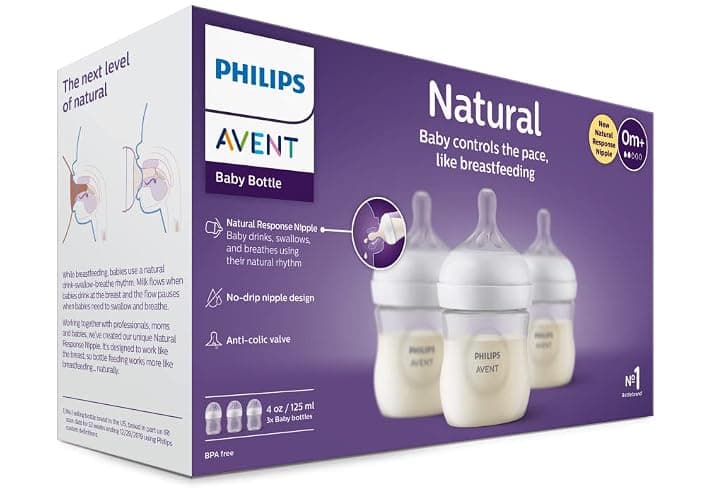 Philips Avent Natural Baby Bottle with Natural Response Nipple (Slow Flow, Flow 2), 4oz, 3-pack, SCY900/03 thumbnail 21