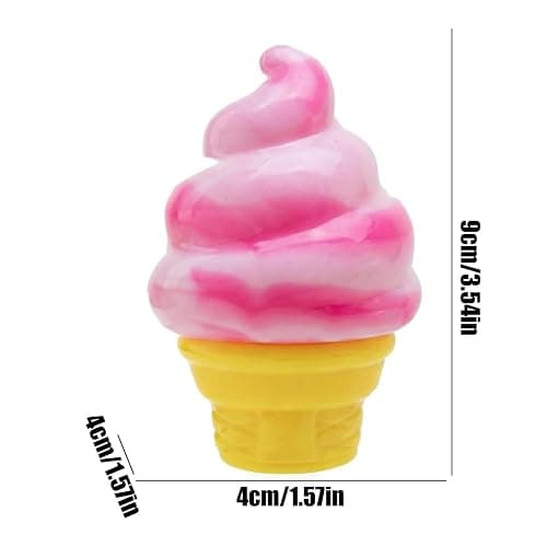 Ice Cream Squeeze Squishy, Ice Cream Cone Stress Relief Sensory Toy, Ice Cream Cone Squishy,Party Favors Summer Sensory Stress Relief (Pink) thumbnail 3