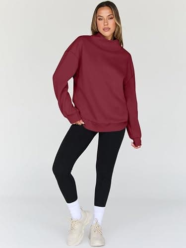 Trendy Queen Womens Oversized Sweatshirts Turtleneck Pullover Long Sleeve Hoodies Tops Fall Fashion Outfits 2025 Clothes thumbnail 5