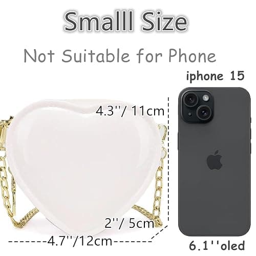 Canpto Girls Crossbody Purse Cute Heart-shaped Shoulder Kid Bag Lacquer Leather Princess Bag for Little Girls thumbnail 4
