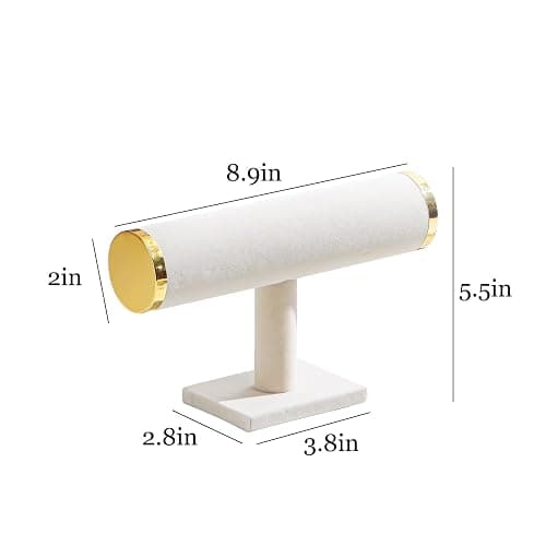 Kanwoder Bracelet Holder,T-bar Jewelry Organizer Display Stand for Girls (Beige) thumbnail 3