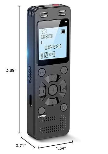128GB Digital Voice Recorder for Lectures Meetings - EVIDA 9296 Hours Voice Activated Recording Device Audio Recorder with Playback,Password thumbnail 8