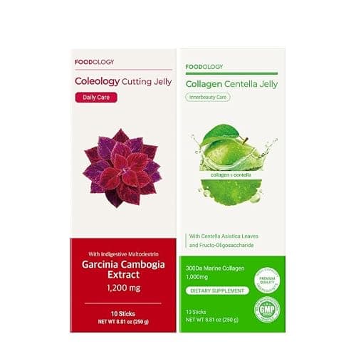 Stick Jelly Duo: Cutting & Collagen Jelly Set, Korean Supplement, Christmas Gifts Stocking Stuffers for Boosting Metabolism and Skin Hydration, Collagen, Centella Asiatica, Garcinia Cambogia Jel - Image 1