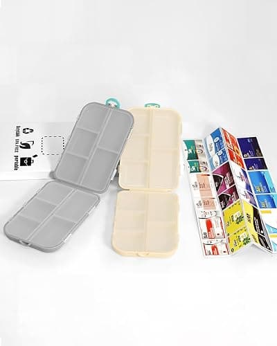 2 Pack Pill Organizer, Travel Pill Organizer with lables, Large Medicine Organizetion, Travel Essentials thumbnail 4