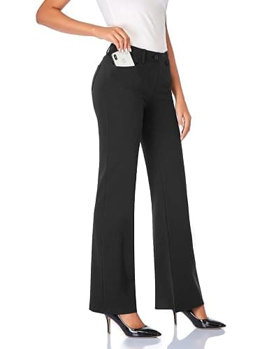 Tapata Women's 28''/30''/32''/34'' Stretchy Bootcut Dress Pants with Pockets Tall, Petite, Regular for Office Work Business - Image 1