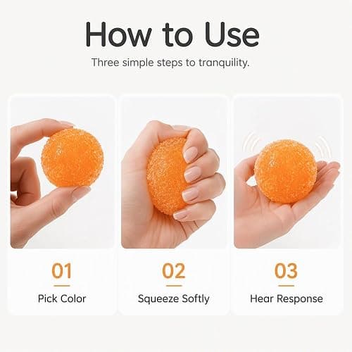 Crunchy Squishy Stress Ball, Ice Squishies Skin Fidget Sensory Squeeze Ball (Red) thumbnail 7