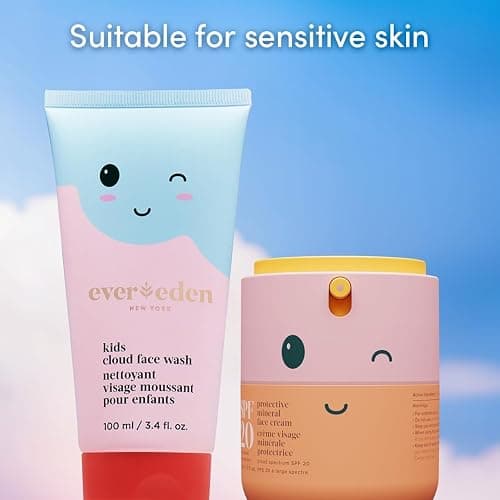 Happy Morning DUO Kids Spa Headband for Girls: Clean & Vegan Skin Care Bundle | Cloud Face Wash + SPF 20 Mineral Face Cream | Non-Toxic | Easy-to-Use Skincare - Morning Duo w/t Headband thumbnail 5