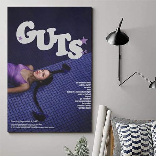 Olivia Poster Rodrigo Guts Album Cover Canvas Art Poster And Wall Art Hanging Decor for Modern Family Corridor Posters 12x18inch(30x45cm) thumbnail 6