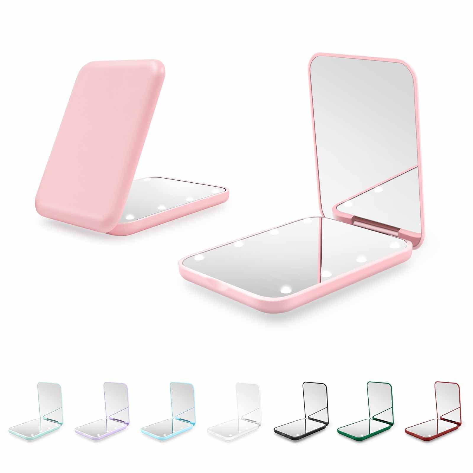 Kakuje Compact Mirror, 1X/3X Magnification LED Pocket Mirror with Nternal BIattery, Mini Mirror for Purse, Pocket,Travel and Present (Pink) - Image 1