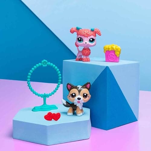 Littlest Pet Shop Mins Figures Set of 2 S2-88&89 Shetland Shepherd With Poodle Dog thumbnail 4