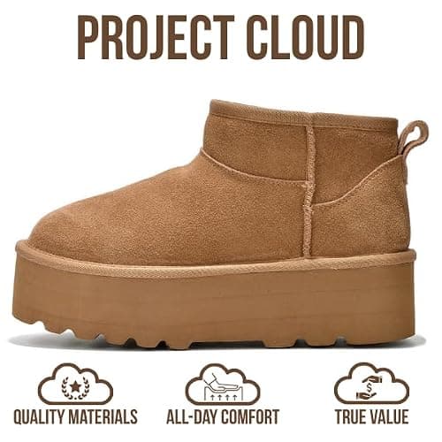 Project Cloud 100% Genuine Suede Leather Ankle Boots for Women - Anti-Slip Memory Foam Insole Womens Boots - Lightweight Winter Womens Shoes, Ankle Booties for Women (Huggy) - 6.5 - Chestnut thumbnail 3