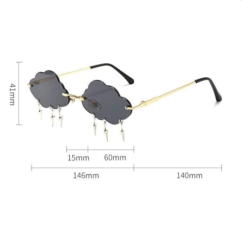 ENTHYI Cloud lightning Sunglasses for Women/Men Rimless Wave Glasses Eyewear for Party Rimless Sun glasses thumbnail 4