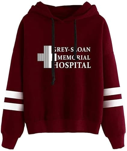 Nesthome Grey's Anatomy Bande Sweat à Capuche à Manches Longues pour Homme et Femme - Image 1