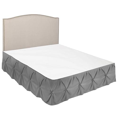 Nestl Dark Grey Bed Skirt Queen Size, Pinch Pleat Queen Bed Skirt, 14" Inch Drop Queen Bedskirt, Hotel Quality Dark Grey Bed Skirts Premium Microfiber Bedskirt for Queen Bed, Dark Grey Queen Bed Skirt - Queen - Dark Grey thumbnail 7