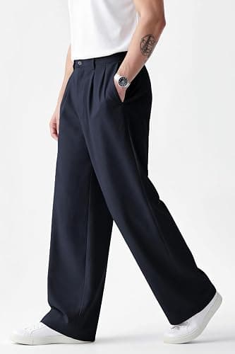 Heyfanee Mens Casual Pants Loose Fit Slacks for Men with Belt Loops thumbnail 2