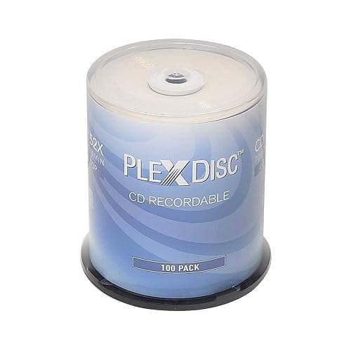 PlexDisc CD-R 700MB 80 Minute 52x Recordable - 100 Pack Cake Box (FFP) 631-805-BX, 100 Discs - Image 1