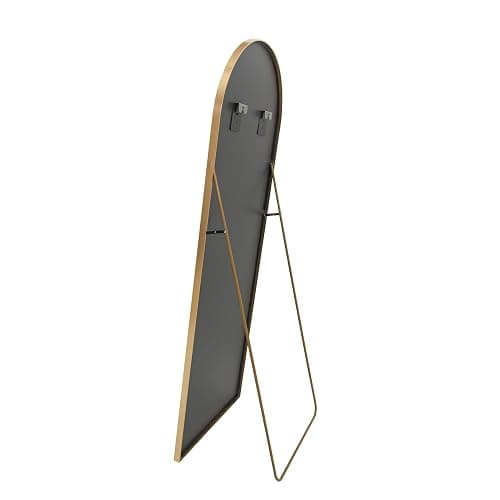 🎀Miroir sur Pied 162 x 53 cm, Grand Miroir Arqué en Pleine Longueur avec Cadre en Aluminium Doré, Miroir Mural sur Pied pour Chambre à Coucher, Salle de Bain, Entrée, Couloir, Vanité(Demi-Cercle doré) thumbnail 3