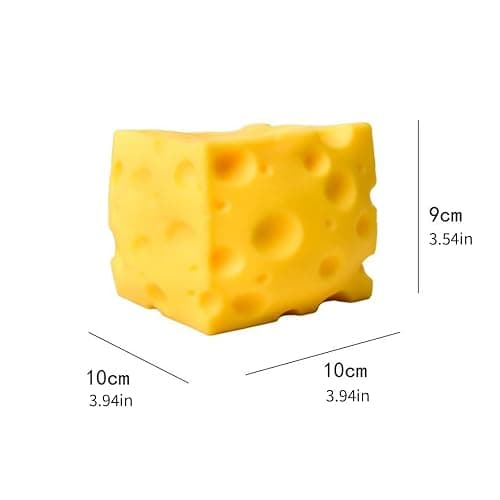 1pc Yellow Big Cheese, 3.94 Inch Cheeses, Squeeze Cheeses, Giant Cheese Squishys, Rebounding Squishy-cheesess, Soft Novelty Toy, for Adults, Yellow Cute Party thumbnail 3