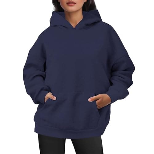 Hoodies for Women Teen Girls 2025 Fall Outfits Trendy Plain Hoodie Plus Size Oversized Sweatshirt Cute Aesthetic Clothes thumbnail 2