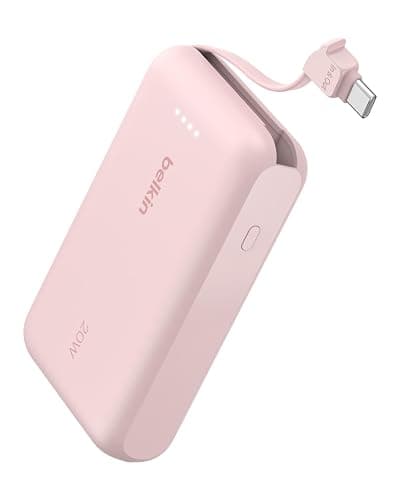 Belkin 10000mAh 20W USB C Power Bank, Portable Charger for iPhone & iPad | Fast Charging, Integrated USB C Cable, Eatra USB C Port, iPhone 17, iPad, Samsung Galaxy S26, Charge 2 Devices - Image 1