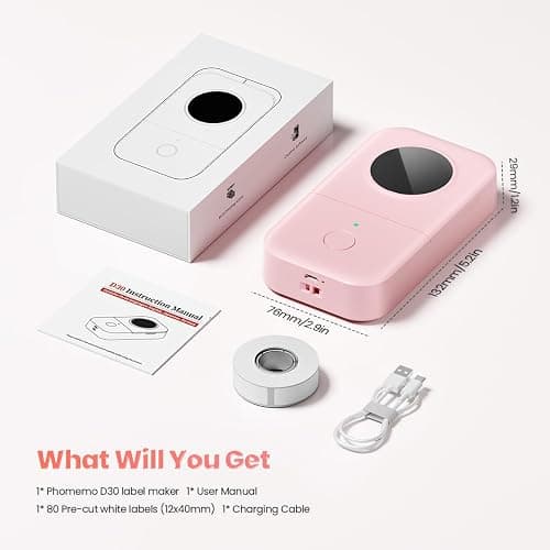 Phomemo Label Maker, D30 Label Maker Machine with Tape, Mini Bluetooth Label Makers, Small Portable Thermal Label Printer, Sticker Maker for School Classroom Teacher Home Kitchen Office Supplies thumbnail 7