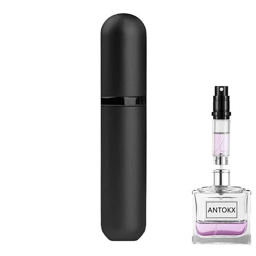 ANTOKX Travel Perfume Bottle Atomizer - 5ML Perfume Atomiser, Scent Pump Case, Leakproof Portable Perfume Sprayer for Women and Men (Black-1) - Image 1