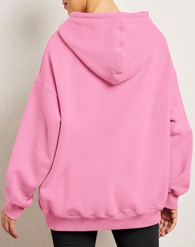 Women's Long Sleeve Oversized Pullover Solid Color Hoodie Fall Winter Sweatshirt with Pocket thumbnail 3