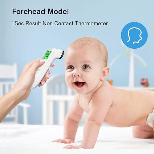 ANMEATE No-Touch Forehead Thermometer for Adults, Infrared Digital Thermometer for Kids, Touchless Baby Thermometer, Accurate Reading with Large Display, Mute Mode, Memory Recall, Fever Alarm thumbnail 5