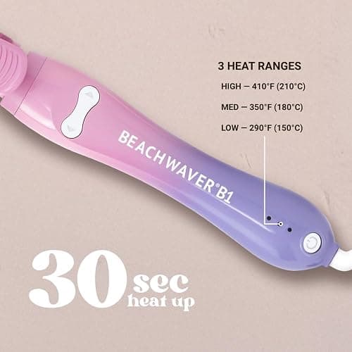Beachwaver B1 Rotating Curling Iron - Automatic 1 Inch Ceramic - Easy-to-Use Spinning Wand for Long-Lasting Waves - Auto-Shut Off and Dual Voltage (BW160) thumbnail 2