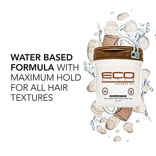 Eco Style Coconut Oil Styling Gel - Adds Luster and Moisturizes Hair - Weightless Styling and Superior Hold - Prevents Breakage and Split Ends - Promotes Scalp Health - Ideal for all Hair - 8 oz thumbnail 3