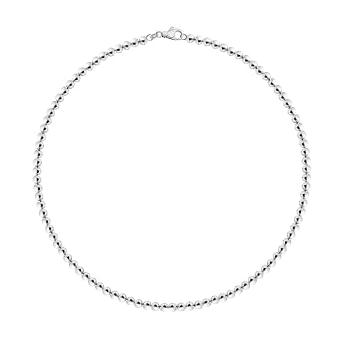 Savlano 925 Sterling Silver 3MM, 4MM Handmade Bead Ball Strand Chain Bracelet With Gift Box - Made in Italy - Image 1