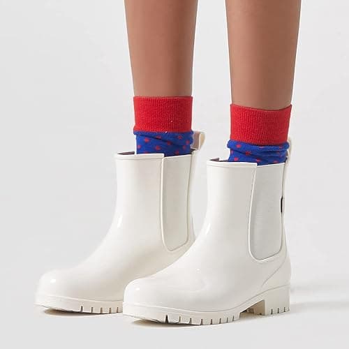 planone Short Rain Boots Women Fashion Waterproof Chelsea Boots for Women Light Outdoor Garden Shoes Ankle Muck Boots for Ladies Non Slip Work Shoes Rubber Boots with Premium Comfort Insole thumbnail 5