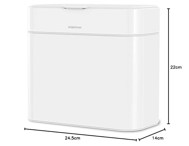 simplehuman Compost Caddy Stainless Steel, Detachable and Countertop Bin, 4 Liter / 1.06 Gallon, White thumbnail 3