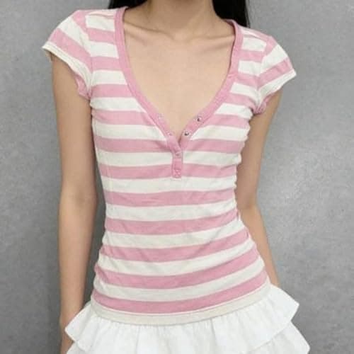 Lace Babydoll Coquette Top Women Teen Girls Y2k Fairy Grunge Short Sleeve Peplum Blouses 2000s Preppy Tank Top thumbnail 3