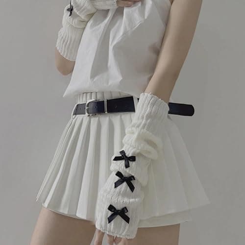 Fishjhan Cute Y2K Bow Arm Warmers Kawaii Half Finger Adorable Accesspties for Teen Girl Glove Gyaru Harajuku Arm Sleeve thumbnail 3