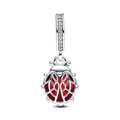Pandora Red Ladybug Dangle Charm - Compatible Moments Bracelets - Jewelry for Women - Gift for Women in Your Life - Made with Sterling Silver & Enamel thumbnail 2