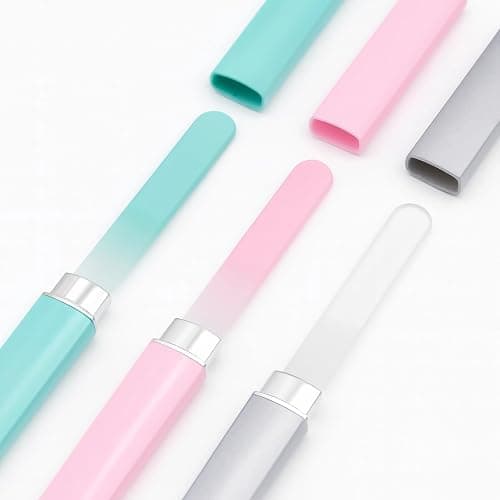 Glass Nail File with Case, 1 Pack Crystal Fingernail File for Natural Nails – Double-Sided Etched Czech Glass Nail Filer, Gentle Nail Care, Portable Manicure Tool for Women & Men (Silver) thumbnail 6
