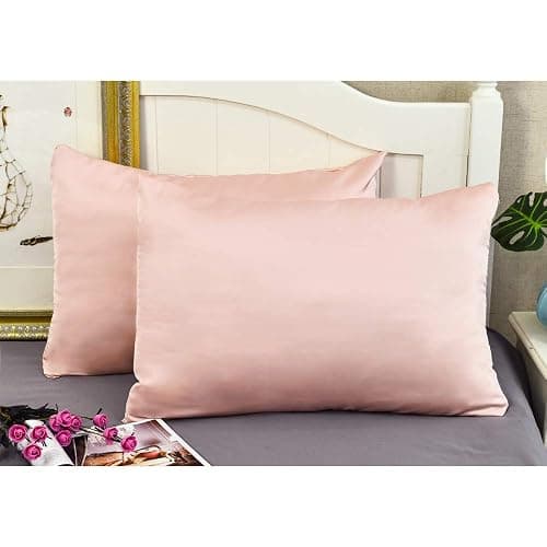 Jocoku 100% Mulberry Silk Pillowcases Set of 2 for Hair and Skin and Super Soft and Breathable Queen Size Nature Silk Pillowcases (Queen, Pink) thumbnail 2