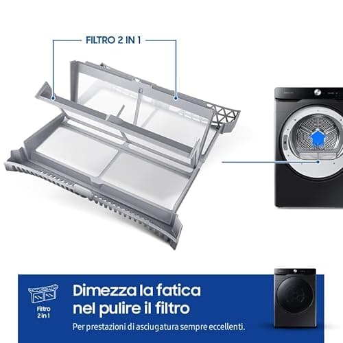 Samsung Asciugatrice DV16DG8600BVU3, 16 kg, Pompa di Calore, Wifi, AI Dry, Programma Igienizzante, Carica Frontale, 68,6L x 98,4H x 84,4P cm thumbnail 6