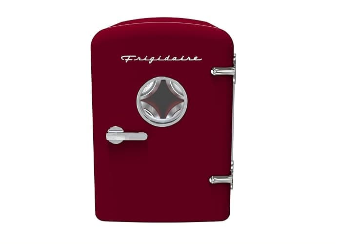 Frigidaire Retro 9-Can Mini Personal Fridge Portable Cooler for Car, Office, Bedroom, Dorm Room, or Cabin, 11.8" D x 7.1" W x 10.1" H, Red thumbnail 2