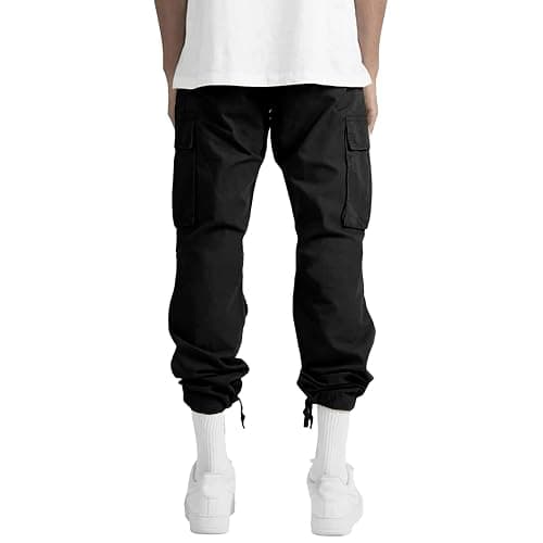 THWEI Mens Cargo Pants Casual Joggers Athletic Pants Cotton Loose Straight Sweatpants thumbnail 4
